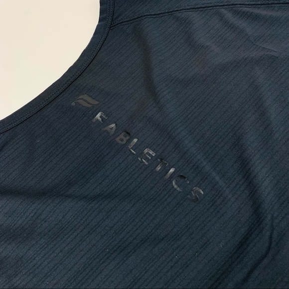 Fabletics Muscle Tank Vertical Logo Back Neck Lightweight Black - Picture 7 of 11